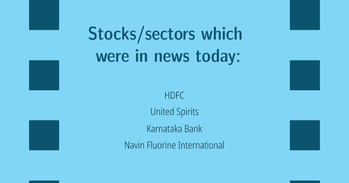 Stocks Sectors Which Were in News Today